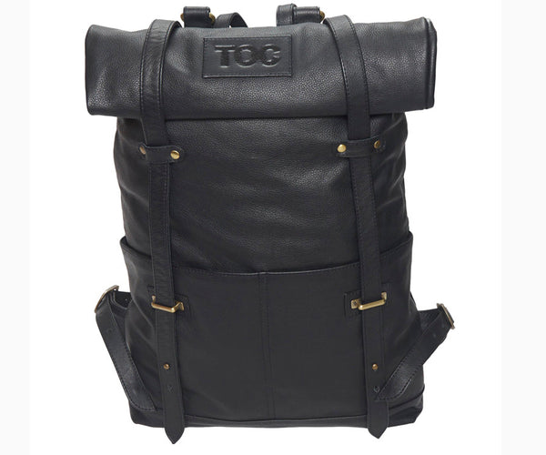 black and leather trans backpack TOC Signature backpack - Leather