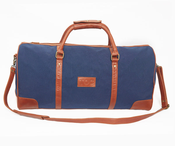 Globetrotter Holdall - Canvas | Blue/Brown