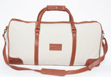 Globetrotter Holdall - Canvas | White/Brown