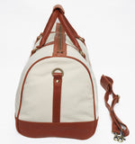 Globetrotter Holdall - Canvas | White/Brown